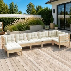 Comfortable and Sturdy 7 Piece Garden Lounge Set