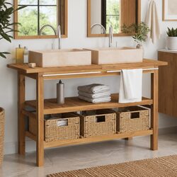 Practical Cream Marble Vanity for Your Bathroom Needs