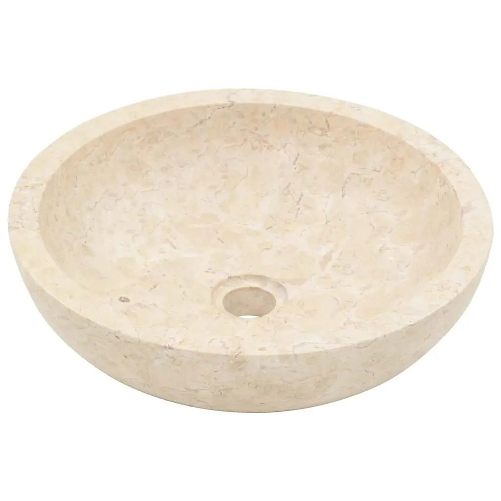 Bathroom Vanity Cabinet 2 Marble Sinks Solid Teak Wood Cream Colour with Storage Baskets
