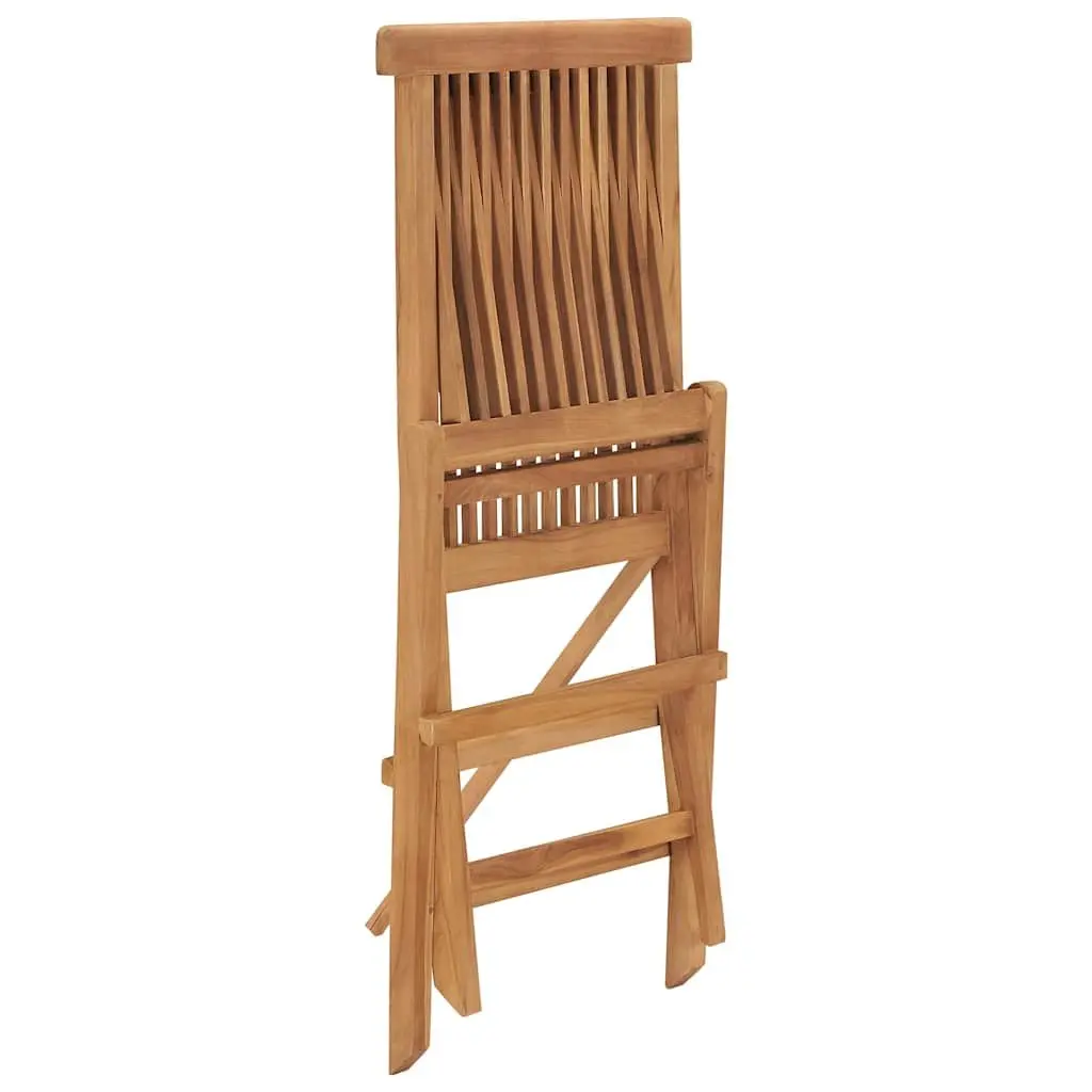 Folding Garden Chairs 6 pcs Solid Teak Wood Outdoor Seating Brown Set