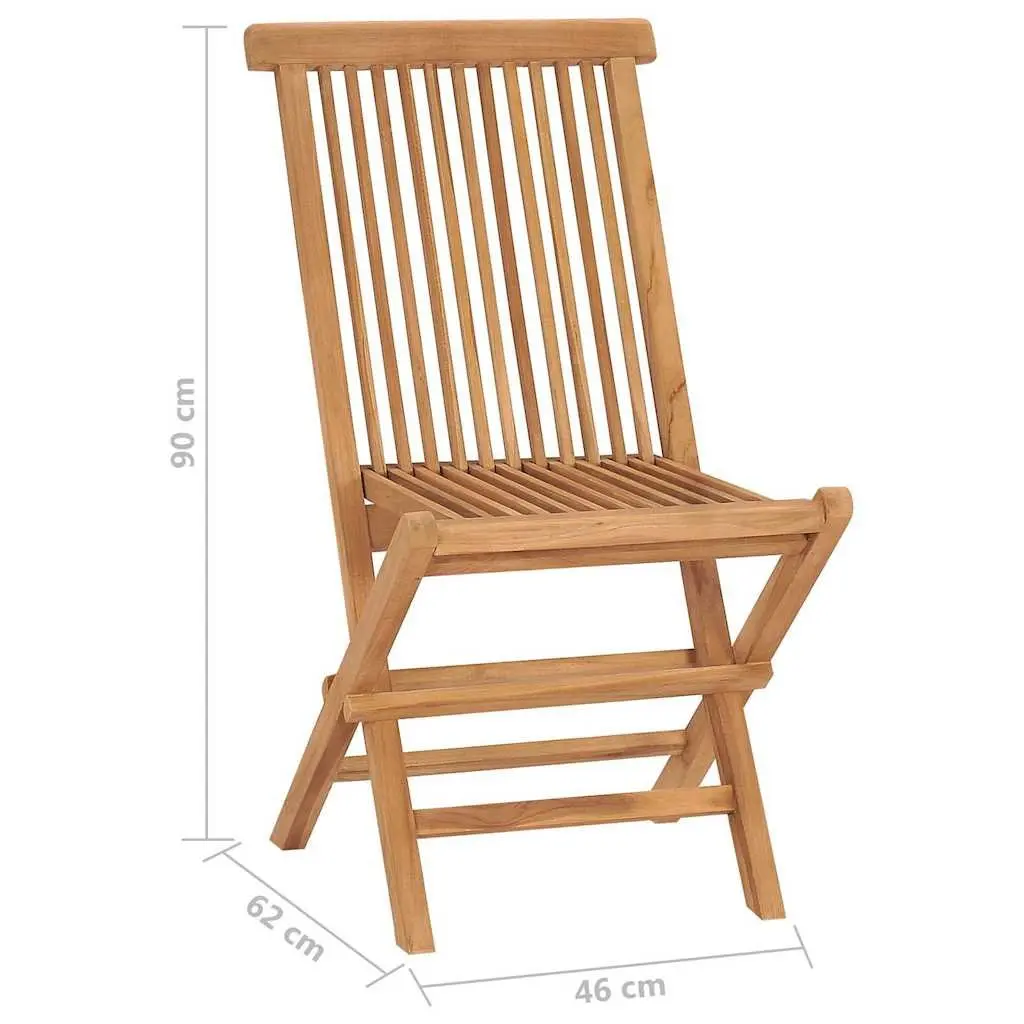 Folding Garden Chairs 6 pcs Solid Teak Wood Outdoor Seating Brown Set