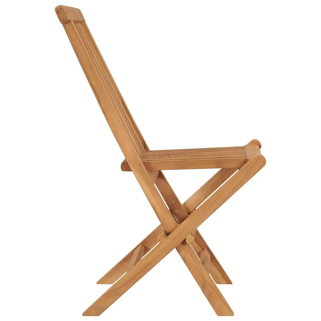 Folding Garden Chairs Outdoor Seating Set 8 Pieces Solid Teak Wood Brown