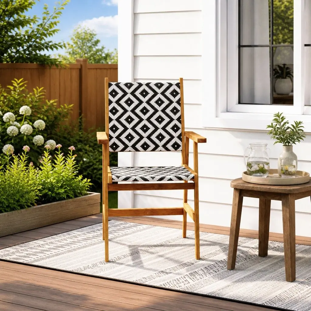 Outdoor Garden Chairs Brown Solid Acacia Wood 4 Piece Patio Seating Set