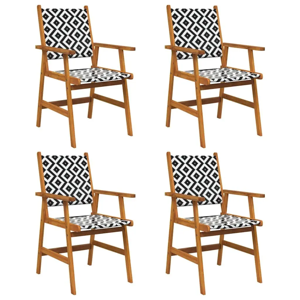Outdoor Garden Chairs Brown Solid Acacia Wood 4 Piece Patio Seating Set