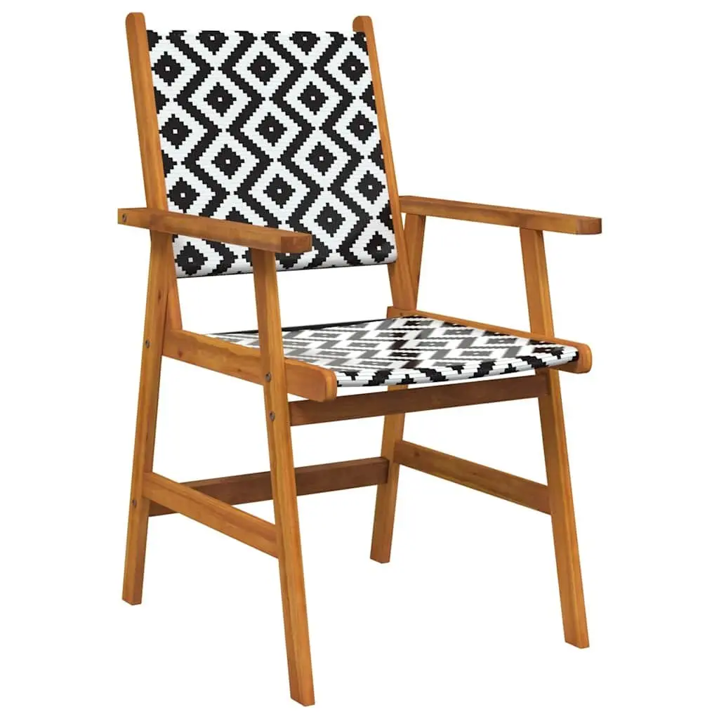 Outdoor Garden Chairs Set of 8 Brown Acacia Wood Patio Dining Seating