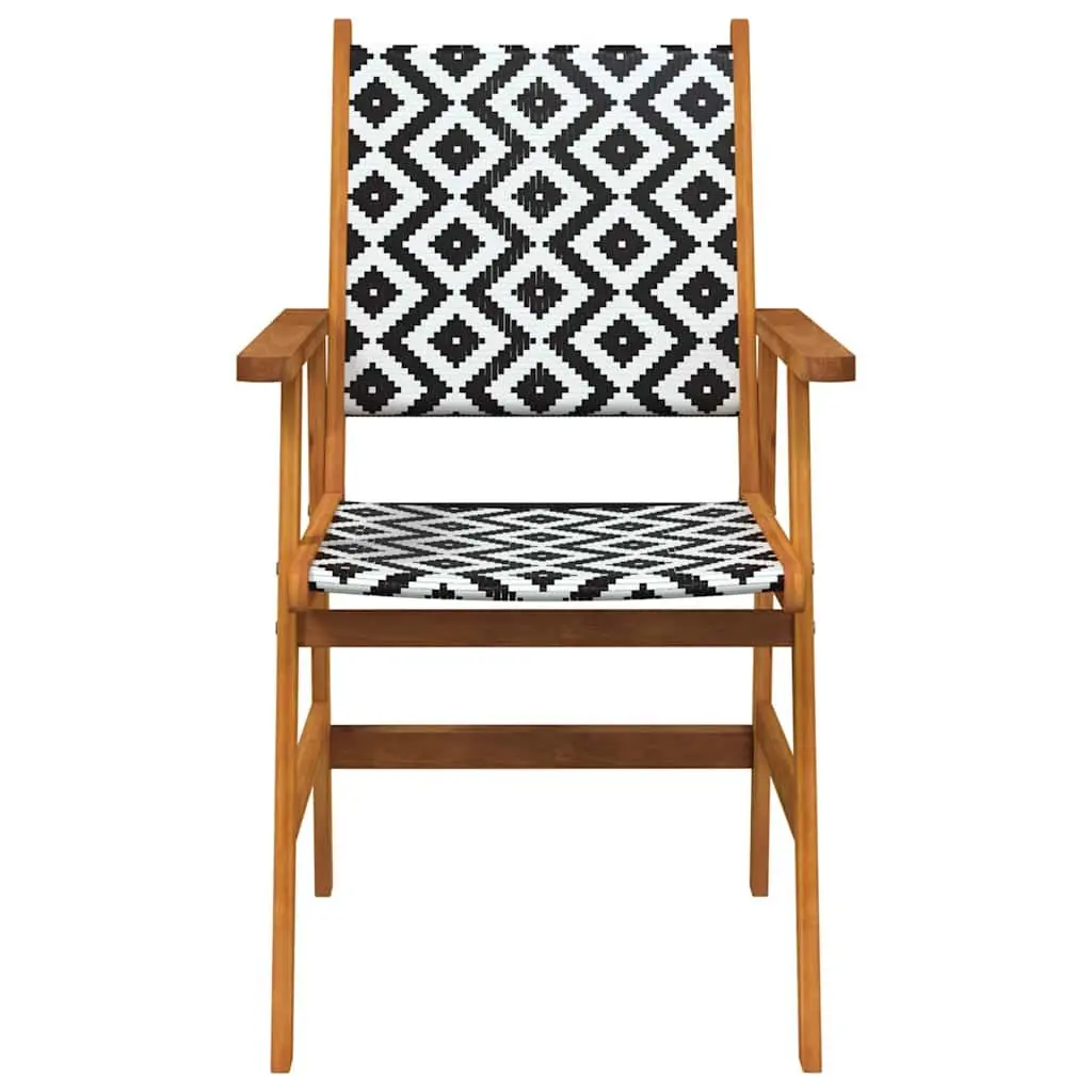 Outdoor Garden Chairs Set of 8 Brown Acacia Wood Patio Dining Seating
