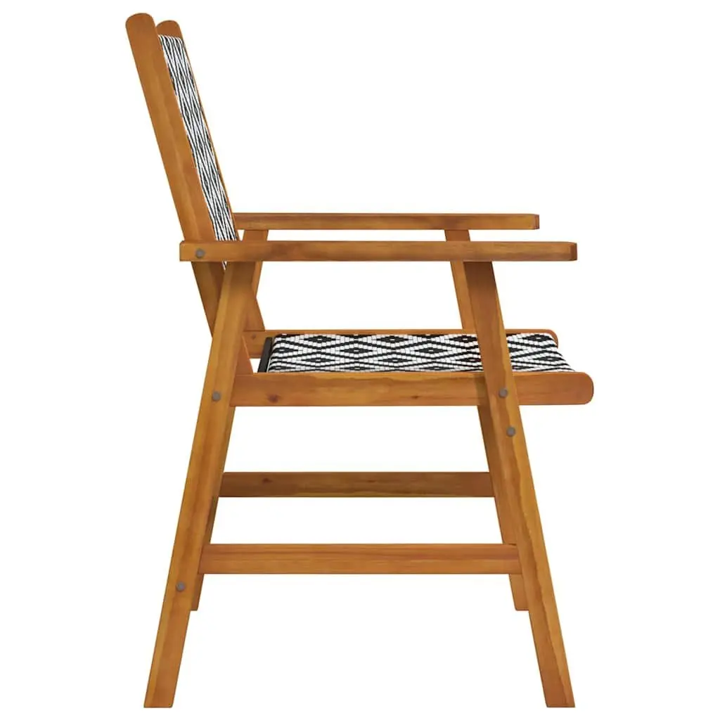 Outdoor Garden Chairs Set of 8 Brown Acacia Wood Patio Dining Seating