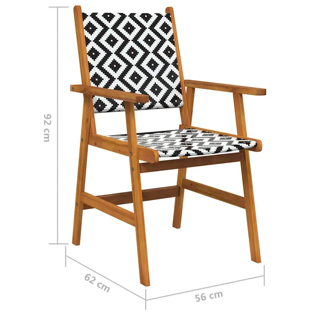 Outdoor Garden Chairs Set of 8 Brown Acacia Wood Patio Dining Seating