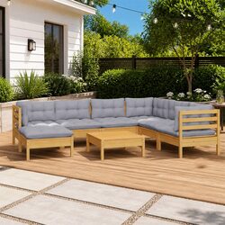 Durable 8-Piece Garden Lounge Set with Comfortable Cushions