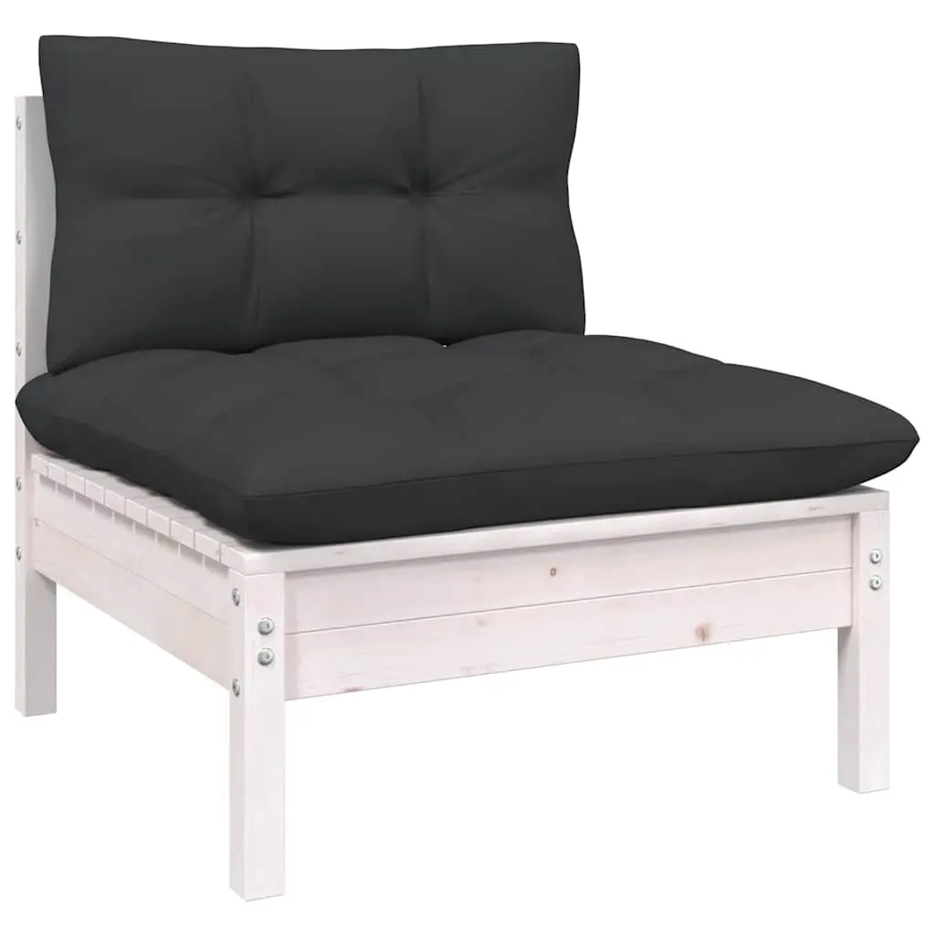 Garden Lounge Set 5 Piece Outdoor Patio Furniture Modular White with Cushions