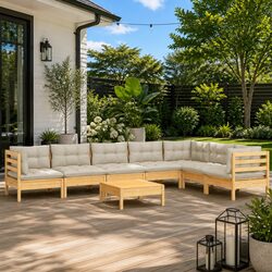 Comfortable Garden Lounge Set with 8 Modular Pieces