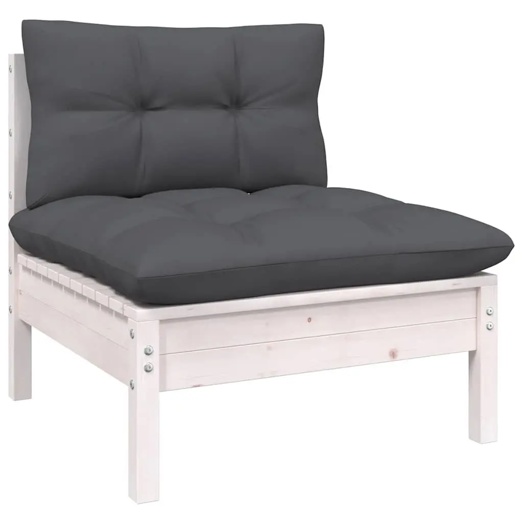 Garden Lounge Set Modular Outdoor Furniture 9 Piece White with Cushions
