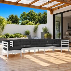Reliable 8 Piece Garden Lounge Set in White