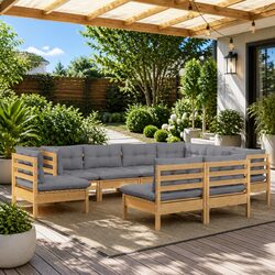 Warm and Reliable 9 Piece Garden Lounge Set