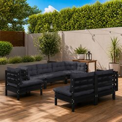 Reliable 9 Piece Black Lounge Set with Comfort Features
