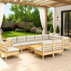 Quality 11 Piece Lounge Set with Solid Pinewood Construction