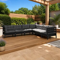 Value and Comfort in 7 Piece Garden Lounge Set with Cushions