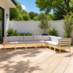 8 Piece Solid Pinewood Lounge Set: Comfort and Value Combined