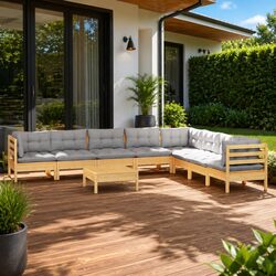 Comfortable and Affordable 9-Piece Garden Lounge Set