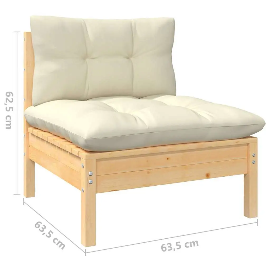Garden Lounge Set 11 Piece Outdoor Furniture Patio Seating Cream Cushions
