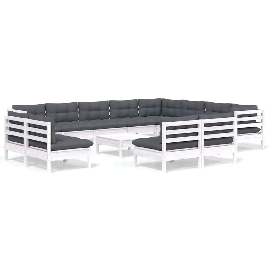 Garden Lounge Set 13 Piece Outdoor Patio Furniture White Modular
