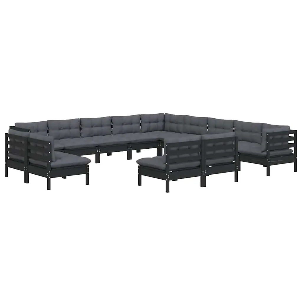 Garden Lounge Set 13 Piece Outdoor Patio Furniture Black Modular