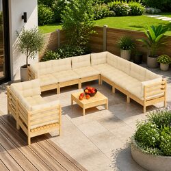 Comfortable 10 Piece Lounge Set for Your Outdoor Needs