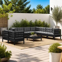 Cozy 10-Piece Lounge Set: Practical Outdoor Comfort