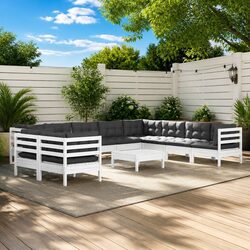 Warm and Reliable 11-Piece Lounge Set in White