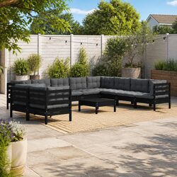 Reliable 11-Piece Lounge Set with Cushions for Outdoor Comfort