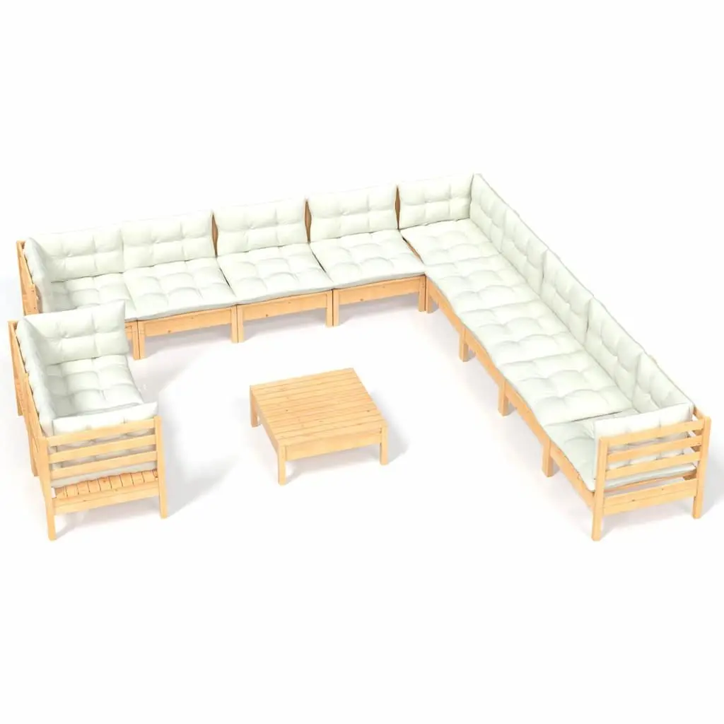 Garden Lounge Set 12 Piece Outdoor Furniture Patio Seating Cream