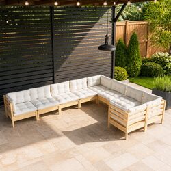 Comfortable and Reliable 9 Piece Garden Lounge Set