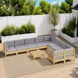 Comfortable and Practical 10 Piece Garden Lounge Set