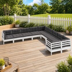 Comfortable 10-Piece Outdoor Lounge Set in White