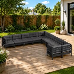 Practical and Stylish: 10-Piece Outdoor Lounge Set