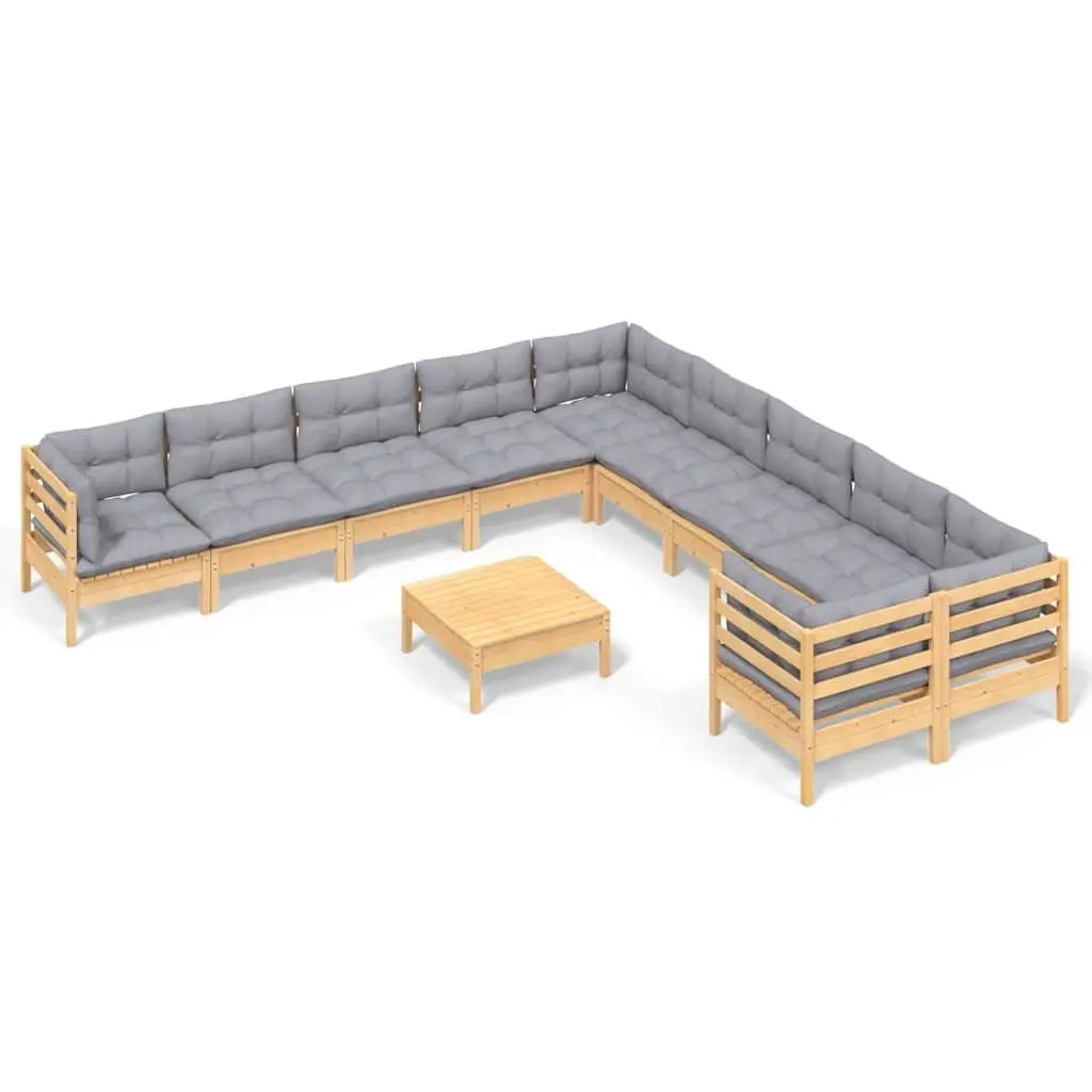11-Piece Garden Lounge Set with Cushions