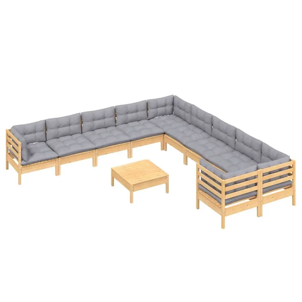 11-Piece Garden Lounge Set with Cushions