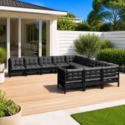 Reliable 11 Piece Garden Lounge Set with Cushions