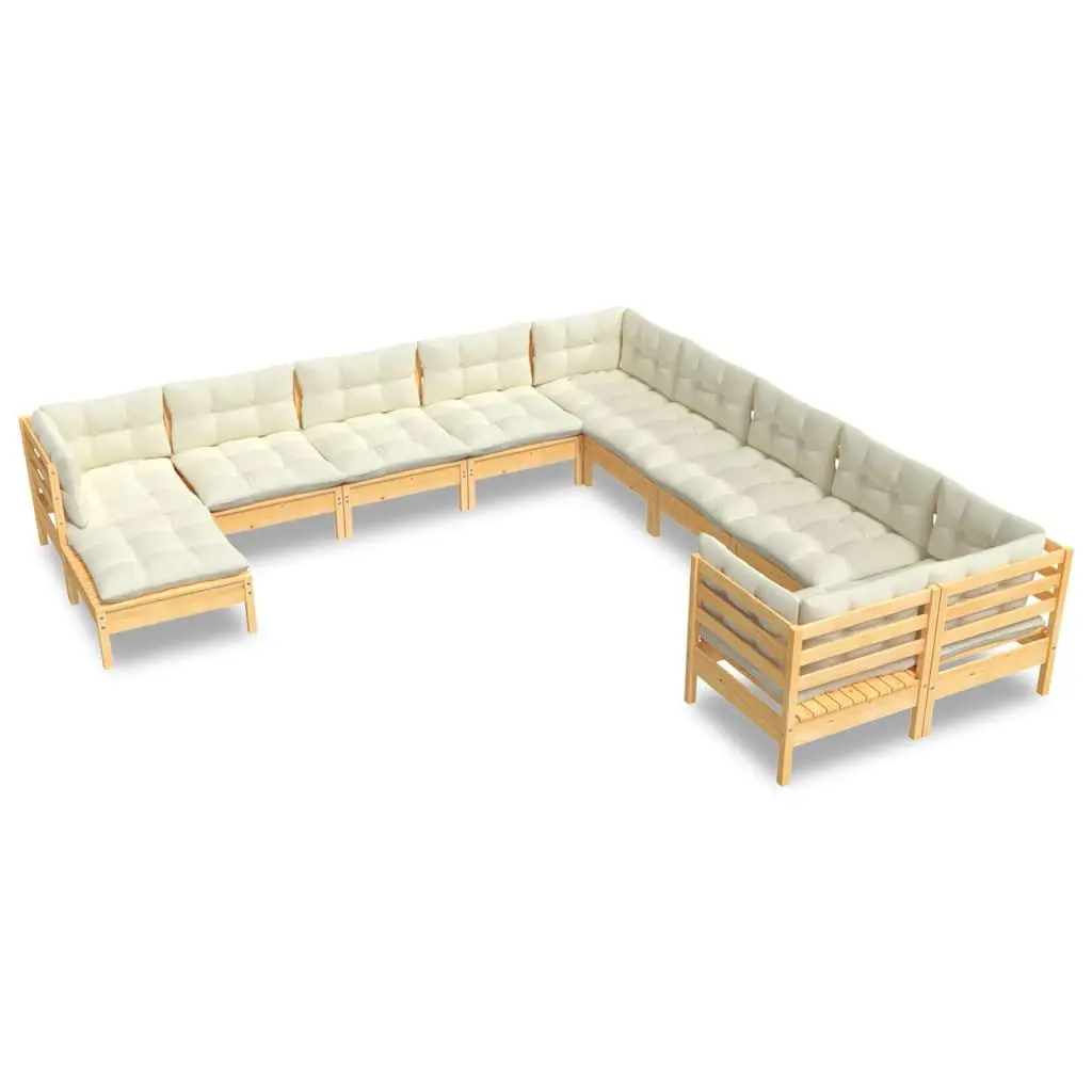 Outdoor Garden Lounge Set Modular Patio Furniture 11 Piece Cream