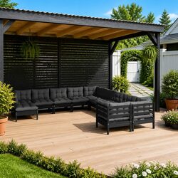 Warm and Welcoming 11 Piece Lounge Set in Black