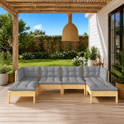 Comfortable Garden Lounge Set with 6 Pieces and Cushions