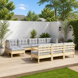Durable 11 Piece Wooden Lounge Set for Your Outdoor Space