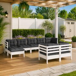 Comfortable 9 Piece Garden Lounge Set with Practicality