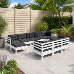 Reliable 10 Piece Garden Lounge Set with Quality Cushions