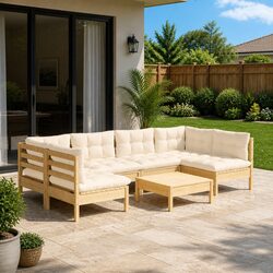 Practical 7-Piece Garden Lounge Set with Comfort
