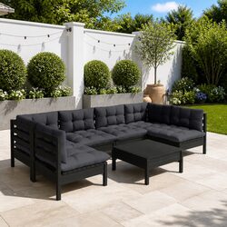 Reliable 7 Piece Garden Lounge Set with Cushions
