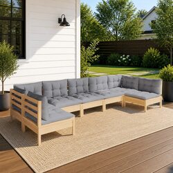Comfortable 7 Piece Garden Lounge Set with Solid Build