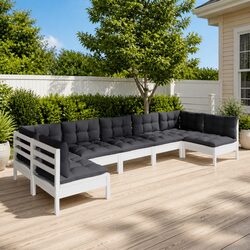 Comfortable 7-Piece White Lounge Set for Your Outdoors