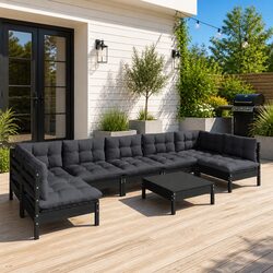 Reliable 8-Piece Garden Lounge Set for Outdoor Use