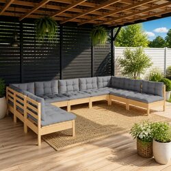 Reliable 9 Piece Garden Lounge Set with Comfort